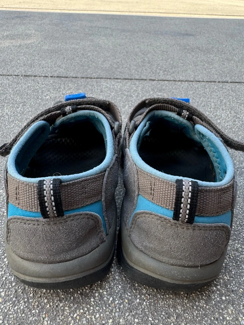 Keen Kids Grey and Blue Closed-Toe Outdoor Sandals